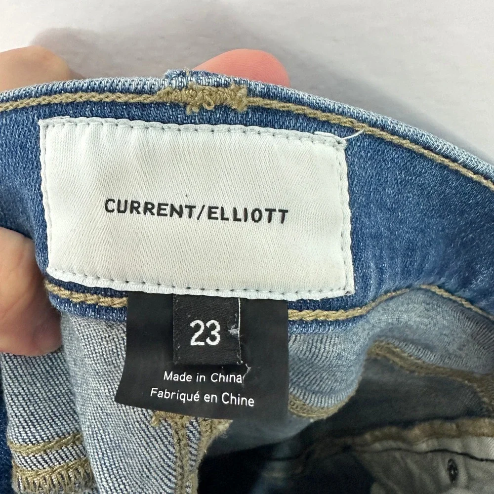 Current Elliott Jeans 23 Distressed Mid Rise Skinny Stretch Denim Y2K Minimalist